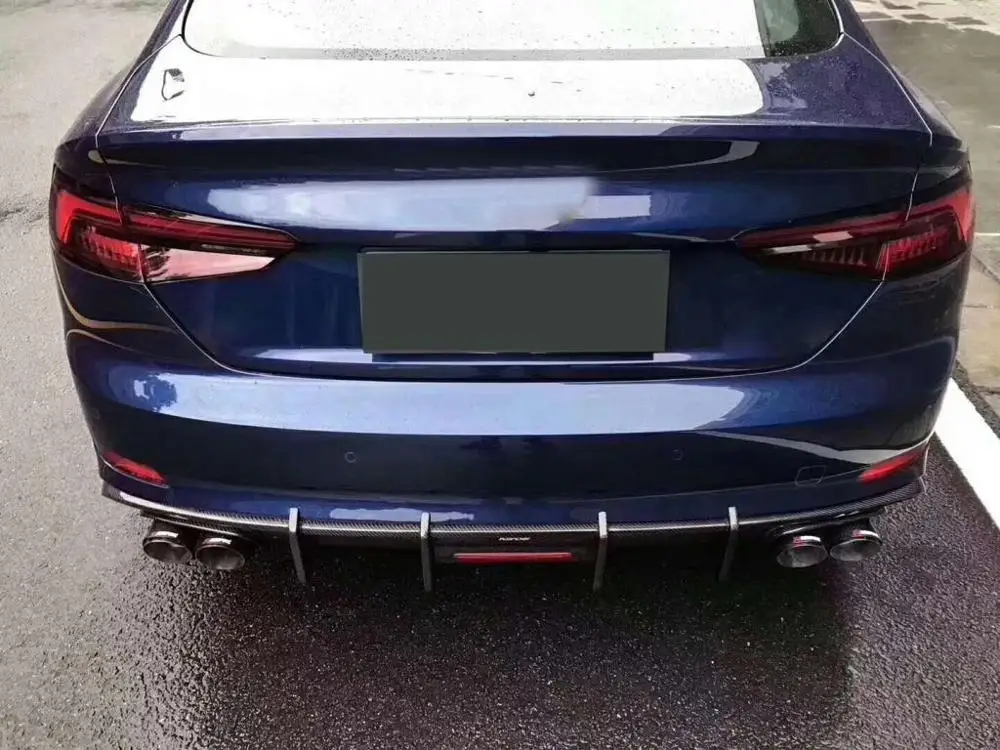 Автомобильный задний бампер диффузор спойлер для Audi A5 S-line S5 Седан 4 двери- карбоновый распылитель с светодиодный свет