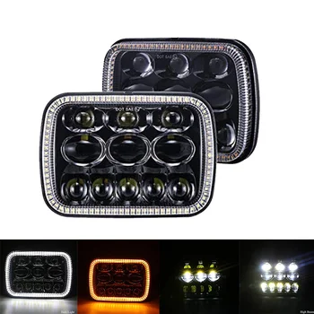 

7x6 inch LED Headlights Headlamps 5x7 Bulbs Light for Jeep Cherokee XJ Wrangler YJ Comanche MJ Ford F350 Pickup Car Truck Van