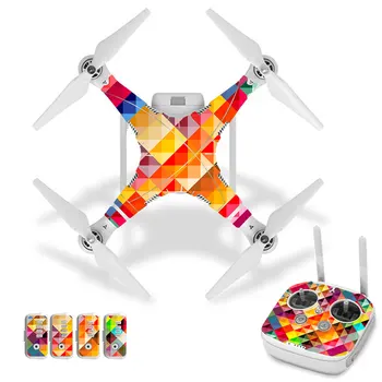 

Colorful Block Style Vinyl Skin Sticker for DJI Phantom 3 Drone And Remote Controller 0042