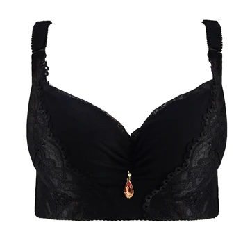 

Plus Size D E Cup Sexy Women Bra Push Up Bra Brassiere Side Adjustment Underwear QHAG