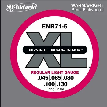 

Enr71-5 half rounds string kit for 5-string bass guitar, regular light, 45-130, D'Addario