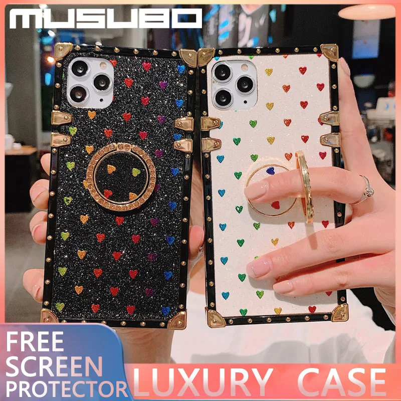 Блестящий Магнитный чехол MUSUBO на палец для iPhone 11 Pro 8 7 6 PLUS XS MAX XR SE 2020 защитный с