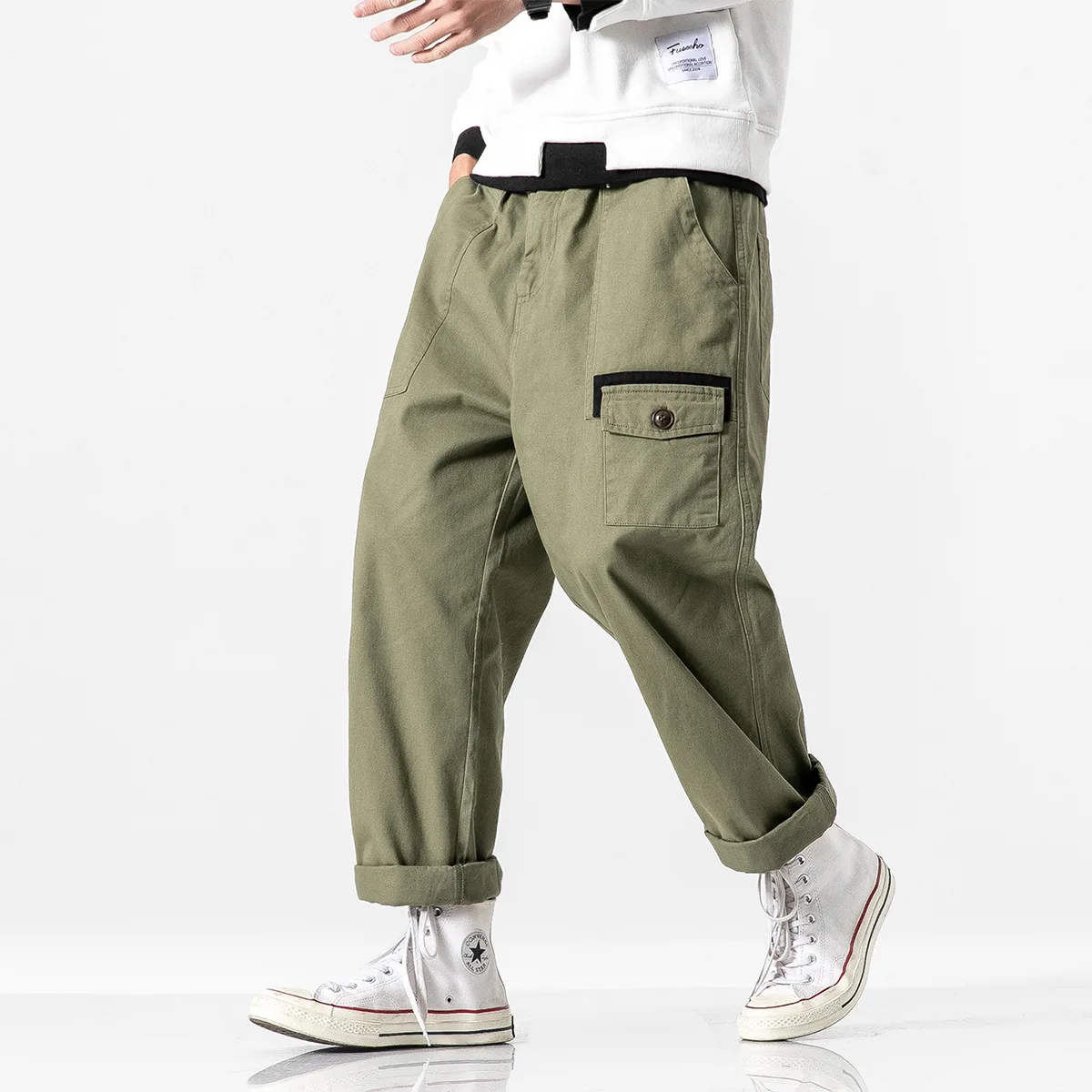 

Northern Boundary Men'S Wear 2020 Spring New Style 2020 Spring New Style Multi-pockets Contrast Color Casual Pants K200975