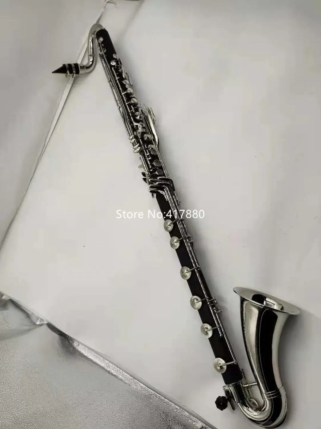 MARGEWATE Low C Clarinet Silver Plated Keys Bass Clarinet Professional Musical Instrument With Mouthpiece Case