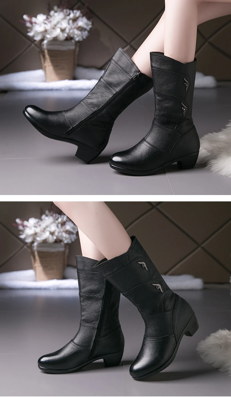 Comemore High Boot For Women Black Pu Faux Leather 2023