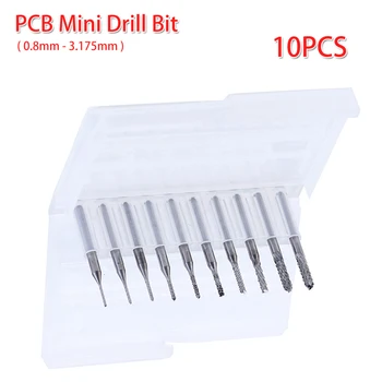 

0.8-3.175mm 10pcs CNC End Mill PCB Engraving Cutter Rotary Drill Bits 3.175mm Shank For Stainless Steel /Copper /Amber /Beeswax
