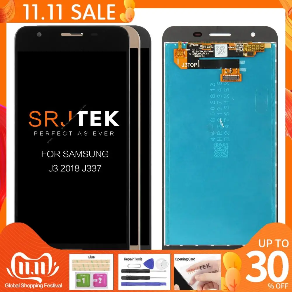 AMOLED/TFT 5 &quotдля Samsung GALAXY J3 2018 ЖК дисплей J337 сенсорный сенсор стекло дигитайзер для SM