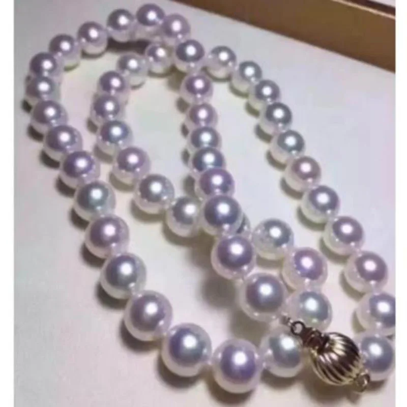 

elegant 11-12mm freshwater round white pearl necklace 18inch 925silver