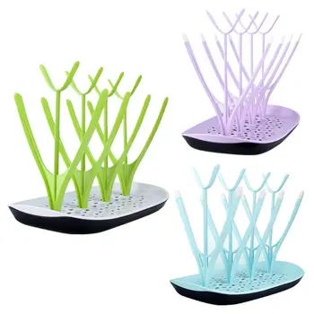

Bottle Drying Rack Baby Nipple Cup Storage Frame Multi-function Drain Tray Sky blue;Purple;Green