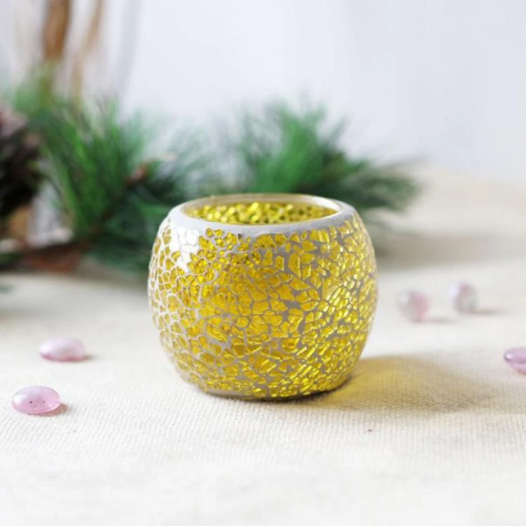 Mosaic Stained Glass Candle Holder Tea Light Holder Cup Flowerpot Home Decor