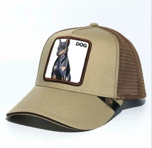

new Summer trucker cap mesh snapback hip hop hats for men embroidery baseball caps DOG-Khaki