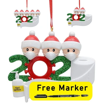 

2020 Quarantine Christmas Pendant Personalized Hanging Ornament Birthdays Party Decoration Gift Product -Social Party Distancing