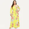 New  Bohemian dress Amazon popular V-neck split long sleeve Print Dress Holiday Beach dresses 6