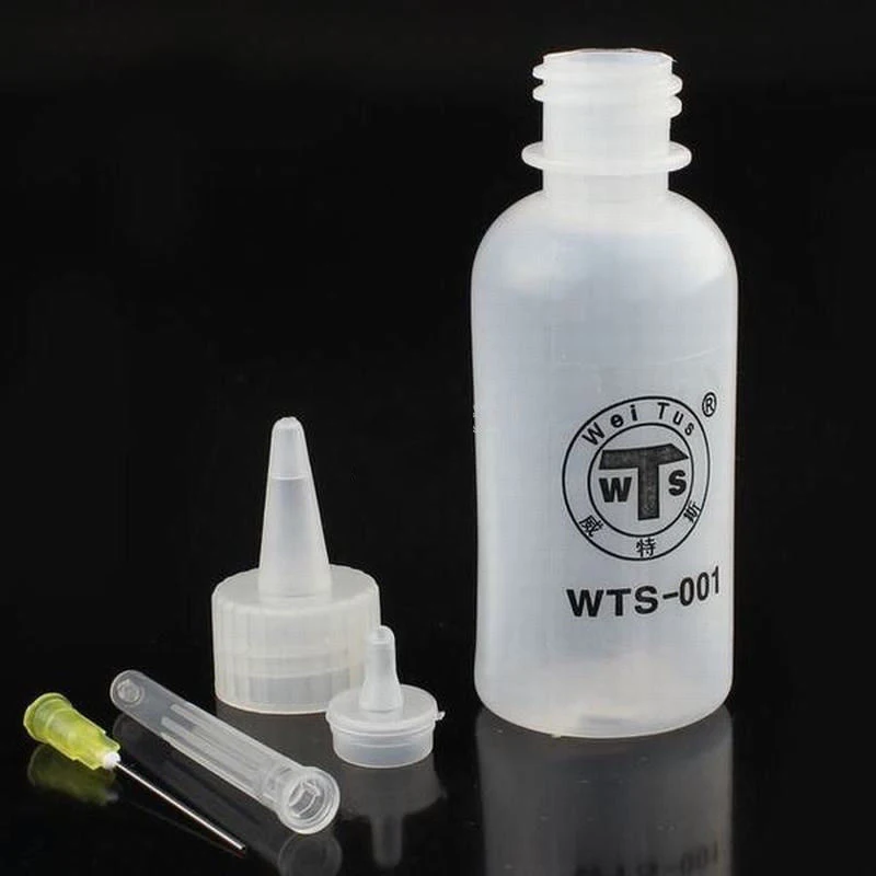 2pcs 50ml Needle Tip Plastic Rosin Bottle Cleaning Liquid Flux Alcohol Oil Dispenser Plastic Hand Bottle Cleaner DIY RepairTools