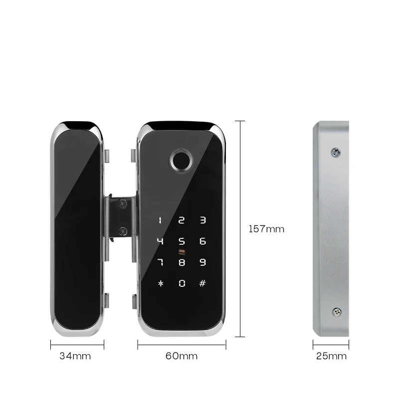 Yoheen WiFi Bluetooth TTLock APP отпечаток пальца стеклянная раздвижная дверь замок для офиса и