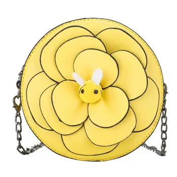 

Children's Small Cross Body Bag Solid Color Cute Flower Leather Circle Small Shoulder Bag Child Mini Messenger Bag Handbags #20