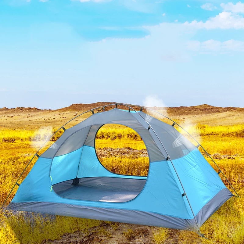 

Camping Tent Outdoor 2 Double Layer Waterproof Fastness Aluminum Rod Lightweight Water Resistant Camping Tents