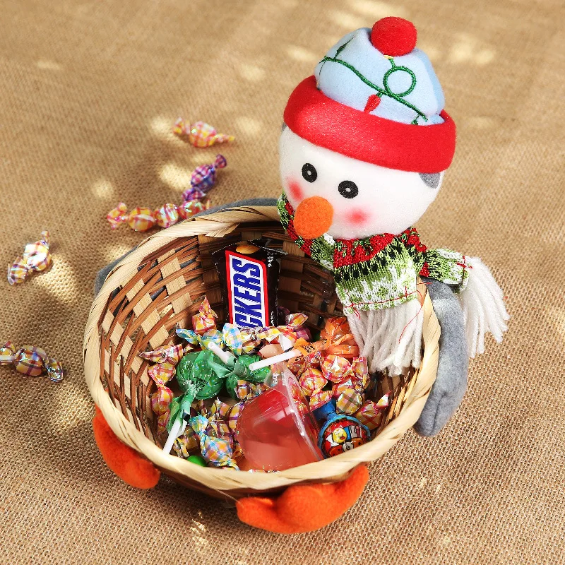 Navidad плетеная корзина для хранения конфет Санта Клаус сумка для конфет Рождественский подарок корзины рождественские украшения для кухни Вечерние - Цвет: L-penguin