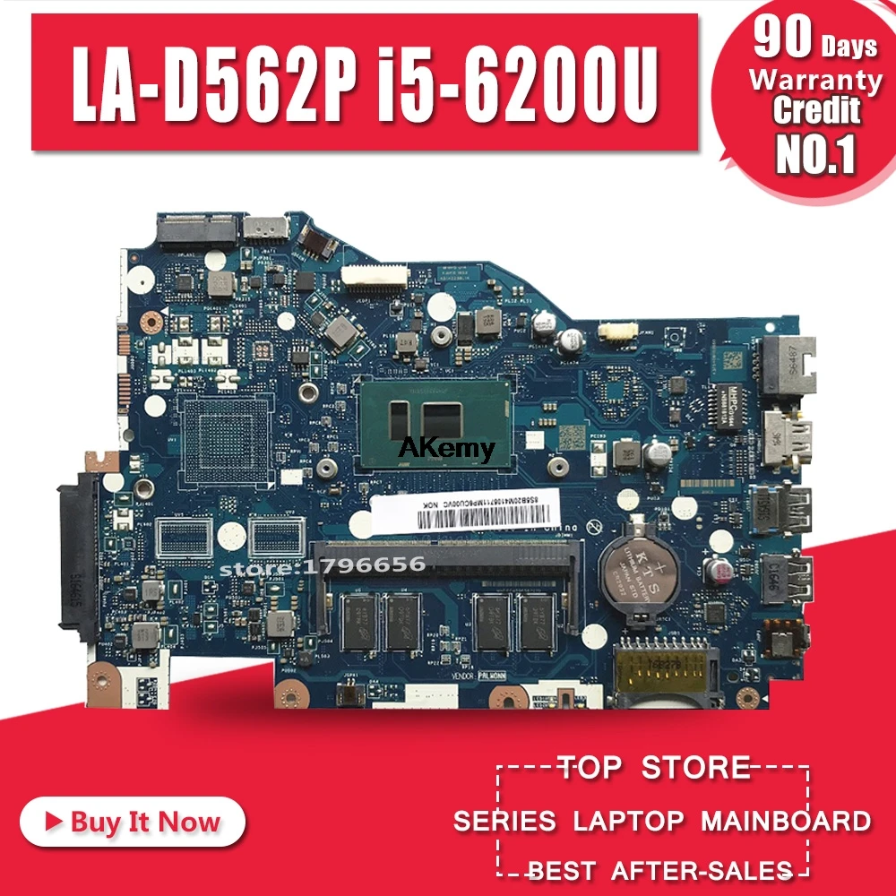 

LA-D562P Laotop motherboard for Lenovo Ideapad 110-15ISK original mainboard 4G-RAM I5-6200U