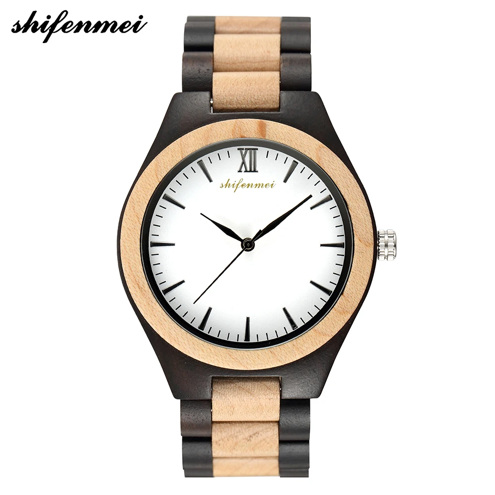 

Shifenmei Watches Mens 2019 Creative Full Natural Wood Male Watches Handmade Bamboo Fashion Men Women Wooden Quartz WristWatch