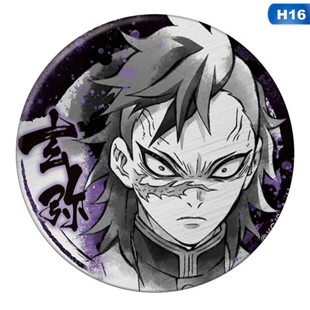 5.8CM Tinplate Tanjirou Icon Collection Breastpin For Backpacks Anime Badges Demon Slayer: Kimetsu No Yaiba Cosplay Brooch Pins BRH4846H16