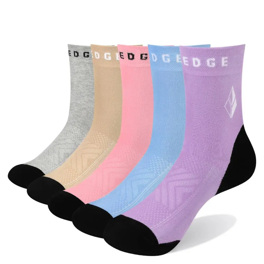 

YUEDGE brand ladies combed cotton socks comfortable female breathable solid color cute casual female socks (5 pairs / bag)