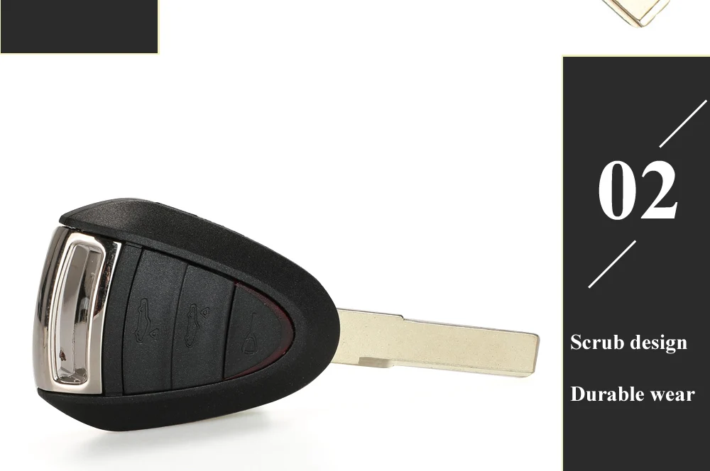 Jinyuqin 3 кнопки дистанционного ключа оболочки для Porsche Boxster/Cayman 911/997 Carrera и 911 Targa 2005-2012