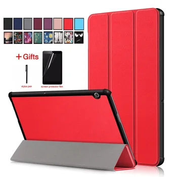 

Case For Huawei MediaPad T5 10 AGS-L09-L03 W09 Leather Cover Tablets Stand Flip Cover ForHuawei Mediapad 10.1 Case+Film+Pen