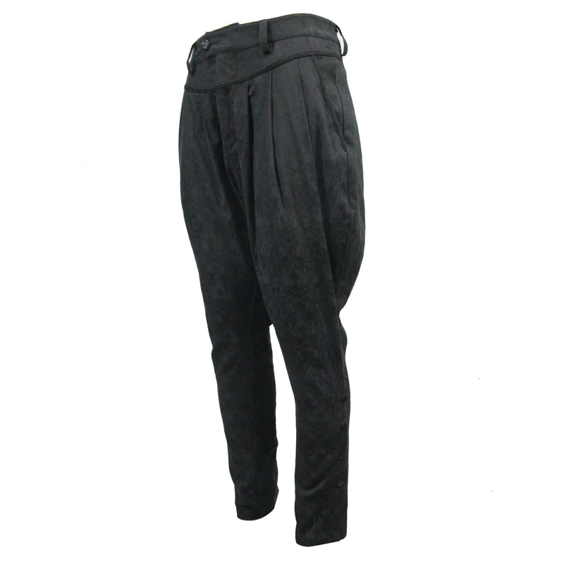 Devil Fashion Men Steampunk Retro Harem Pants High Waisted Slim Causal Long Trousers Formal Party Long Pants