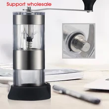 Ручная кофемолка с керамическим сердечником и ручкой из нержавеющей стали, моющаяся портативная кофемашина для кукурузы, ручная шлифовальная мельница