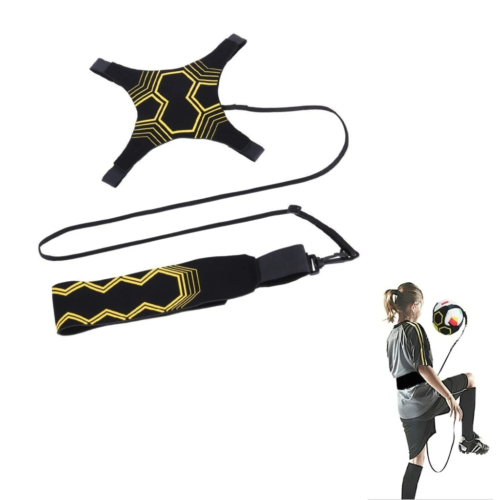 Soccer Trainer, Hands Free Solo Soccer Ball Training Equipment - Fits Ball Size 3, 4, and 5 (Black)