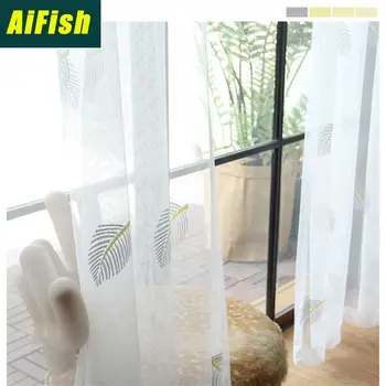 

Embroidered Window Screen Window Screen Light Transmissive Breathable Living Room Bedroom Balcony Custom W-TM041-3