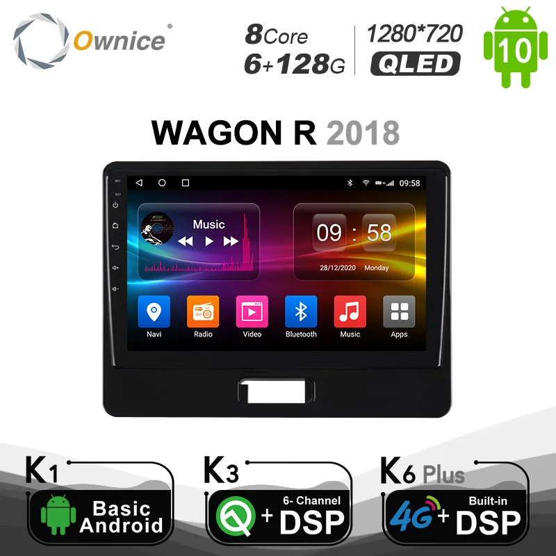 6G + 128G QLED Восьмиядерный Android 9. 0 4G LTE автомобильный Радио DVD плеер для SUZUKI WAGON R 10 DSP SPDIF