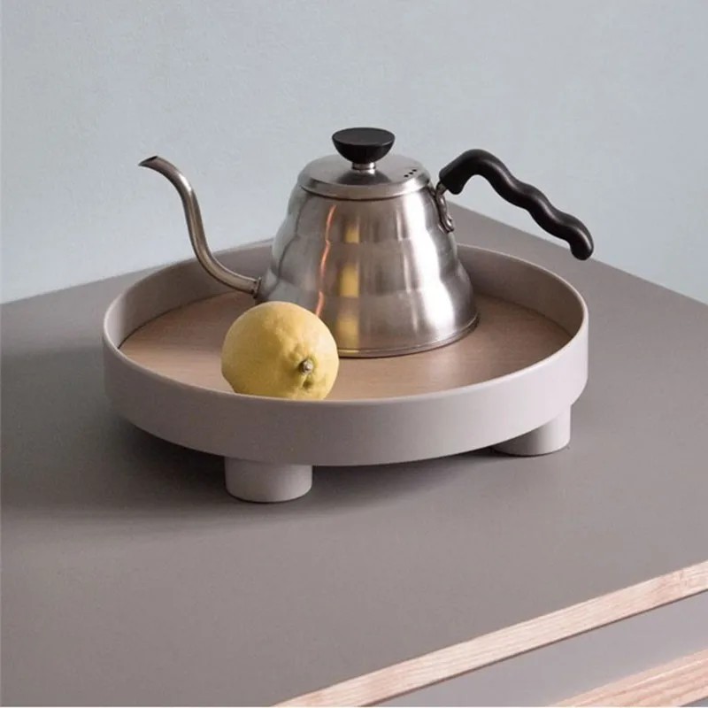Cutelife Ins Nordic Plastic Round Storage Tray Tableware White Ring Decorative Jewelry Desktop Wedding Kitchen Serving | Дом и сад