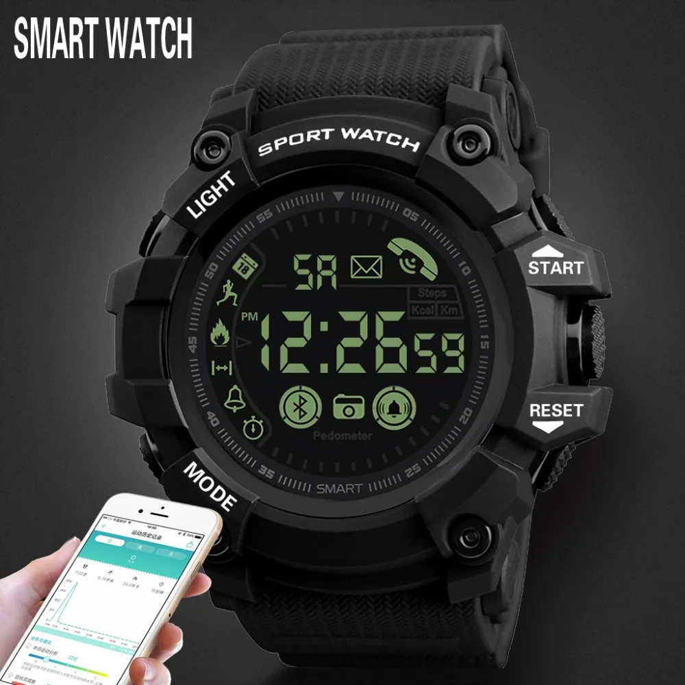 HONHX, Bluetooth, смарт, для улицы, спортивные часы, мужские, водонепроницаемые, цифровые, наручные часы, многофункциональный, светодиодный, Relogio, спортивные, мужские