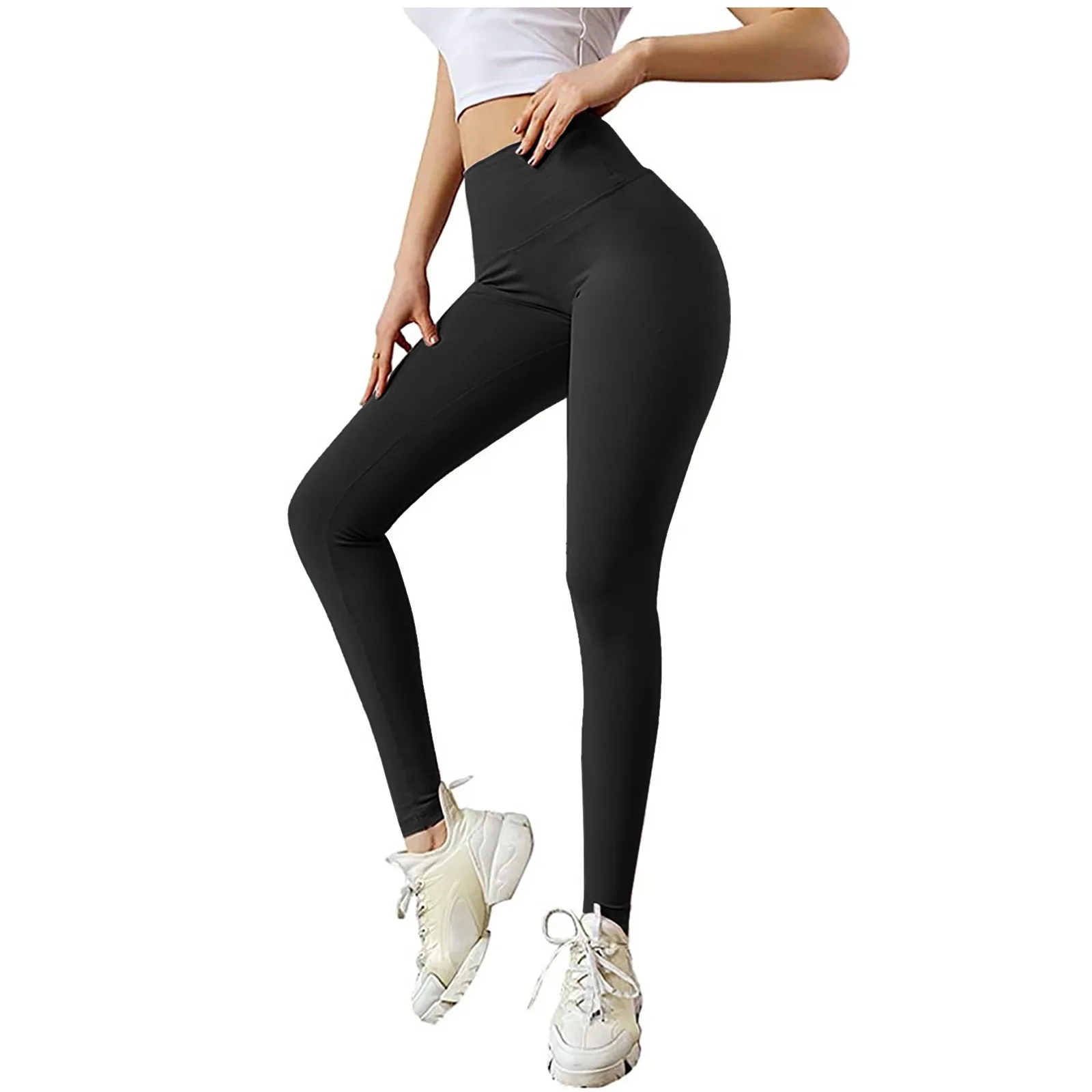 Women Seamless Fitness Legg Ings Fashionable Casual Solid High Waist ...