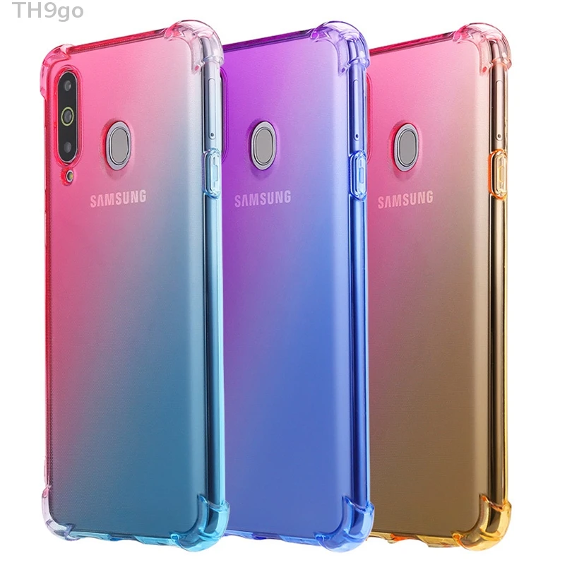 Gradient Phone Case For Samsung A10 A30 A50 A6+ A7 A8+ A9 2018 Shockproof Clear Soft TPU Cover |