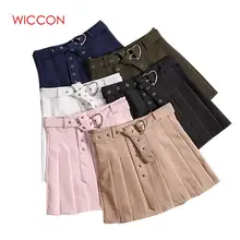 Юбка-плиссе Jupe в консервативном стиле с поясом милые мини юбки Faldas женская школьная форма милые дамские Saia