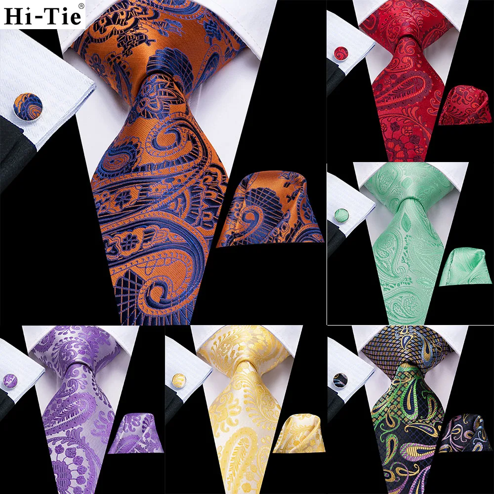 Blue Paisley Mens Tie Set Mens Ties Dropshipping Mens Neck Tie Gift