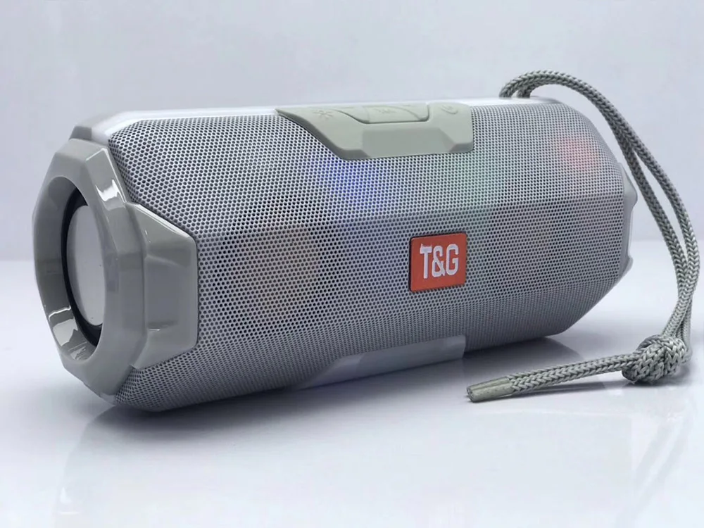 TG143 портативный беспроводной bt-динамик светодиодный BT лампа с динамиком поддержка таймера TF карты FM стерео внешние bluetooth-колонки для телефона - Цвет: grey tg143