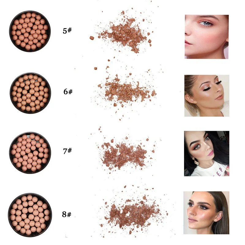 Waterproof Blush Long Lasting Pigments Matte Natural Face Blush Ball Oil-control Contouring Blush Bronzer