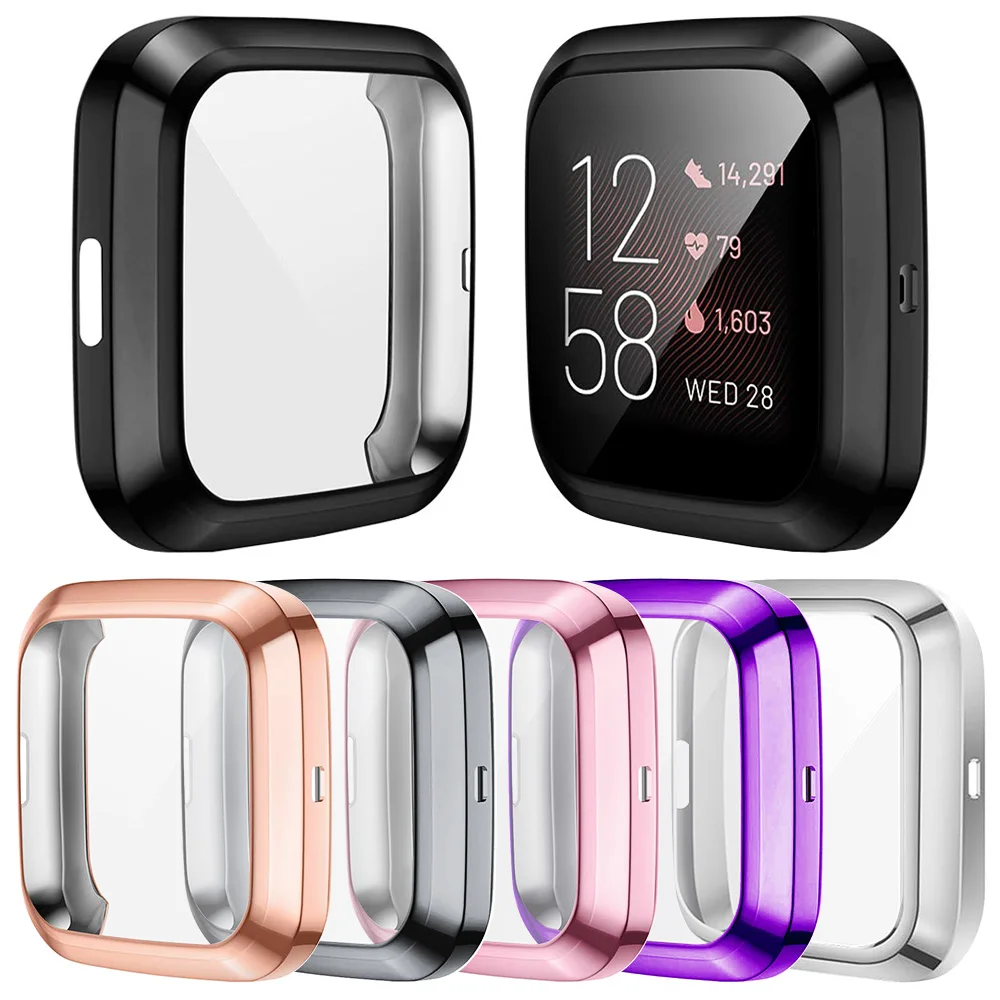 Screen Protector Soft Cover for Fitbit Versa 3 2 1- Sense Watch Case Lightweight Tpu Bumper Scratch-