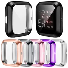 Protetor de tela capa macia para fitbit versa 3 2 1/sense assista caso leve tpu pára resistente a riscos acessórios de concha