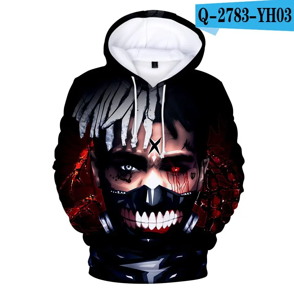 color at picture Xxxtentacion/Детские толстовки и свитера с 3D принтом для мальчиков, рапер Xxxtentacion, 3D толстовки с капюшоном для мужчин/wo, Мужская толстовка, Xxxtentacion - Цвет: color at picture