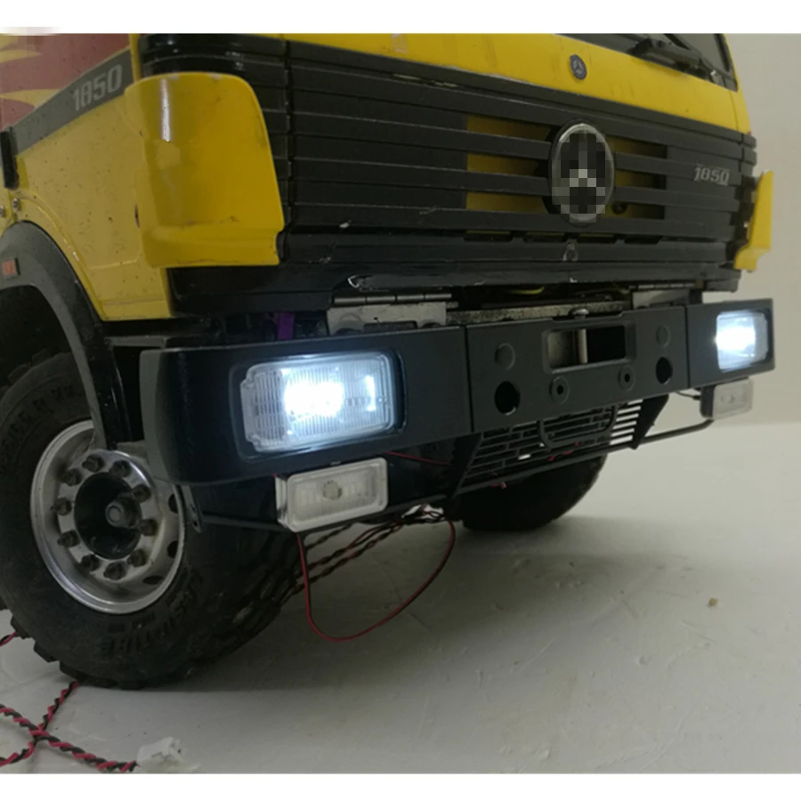 Tamiya тягач защита кузова переднего бампера со светодиодный подсветкой для 1/14 масштаб Benzz 56301 56305 1838 пульт дистанционного управления игрушки запчасти