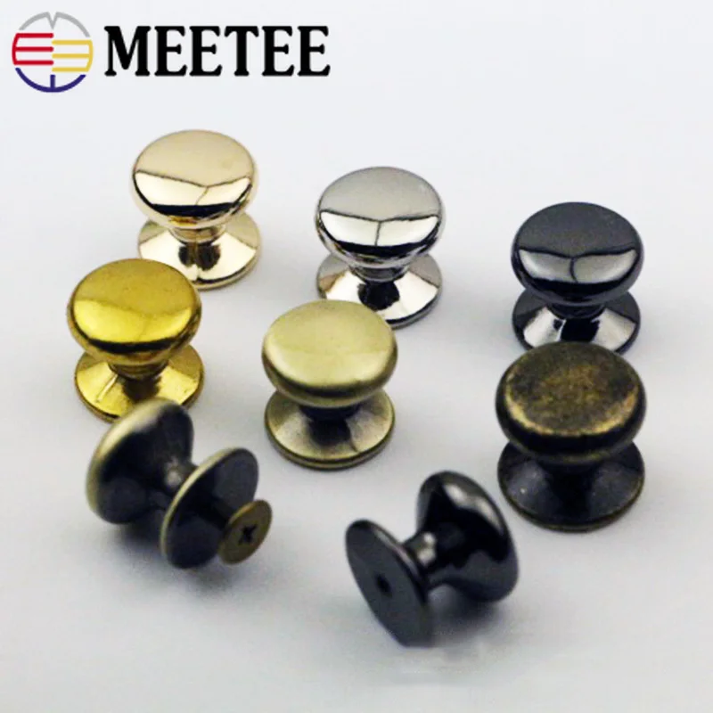 Meetee 10/20 комплектов 15 мм круглым носком и металлическими заклепками пряжки