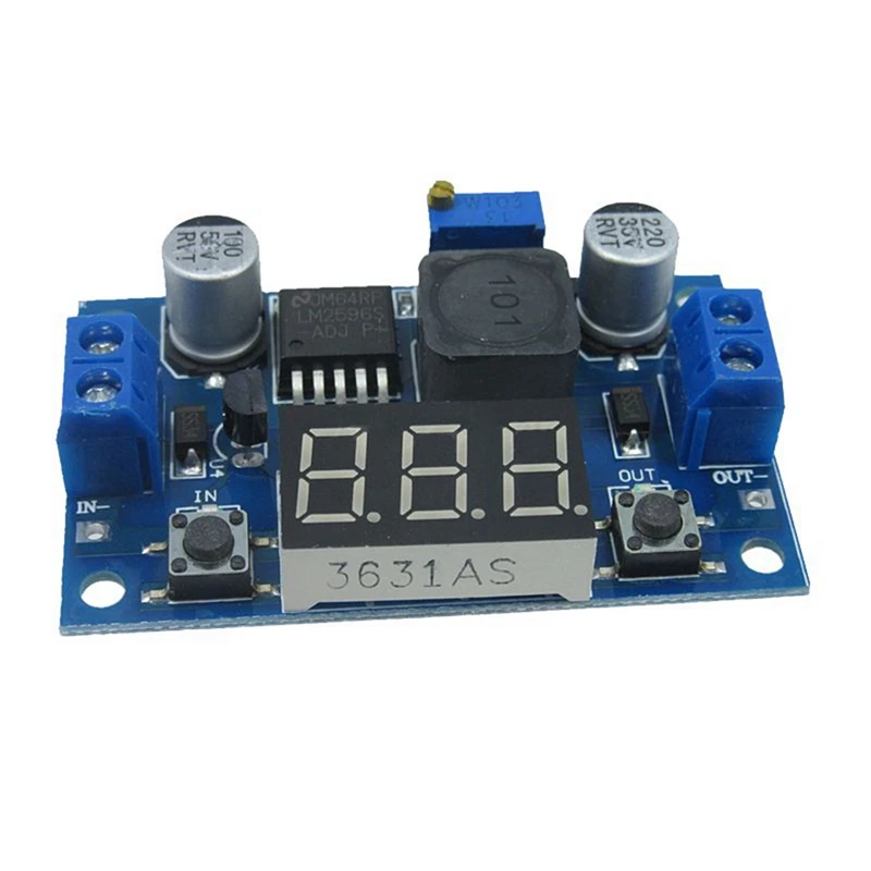 1 шт. LM2596S высокомощный понижающий модуль DC-DC Регулируемый Модуль питания с цифровым дисплеем синий и 10 шт. газовый встроенный Fue