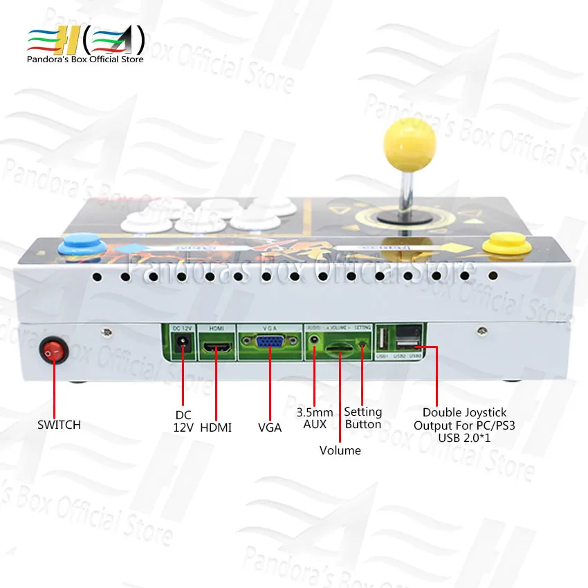 Pandora Box 6 1300 в 1 одна консоль аркадная игровая машина джойстик может добавить 3000 FBA MAME PS1 Игры 3d tekken Mortal Kombat