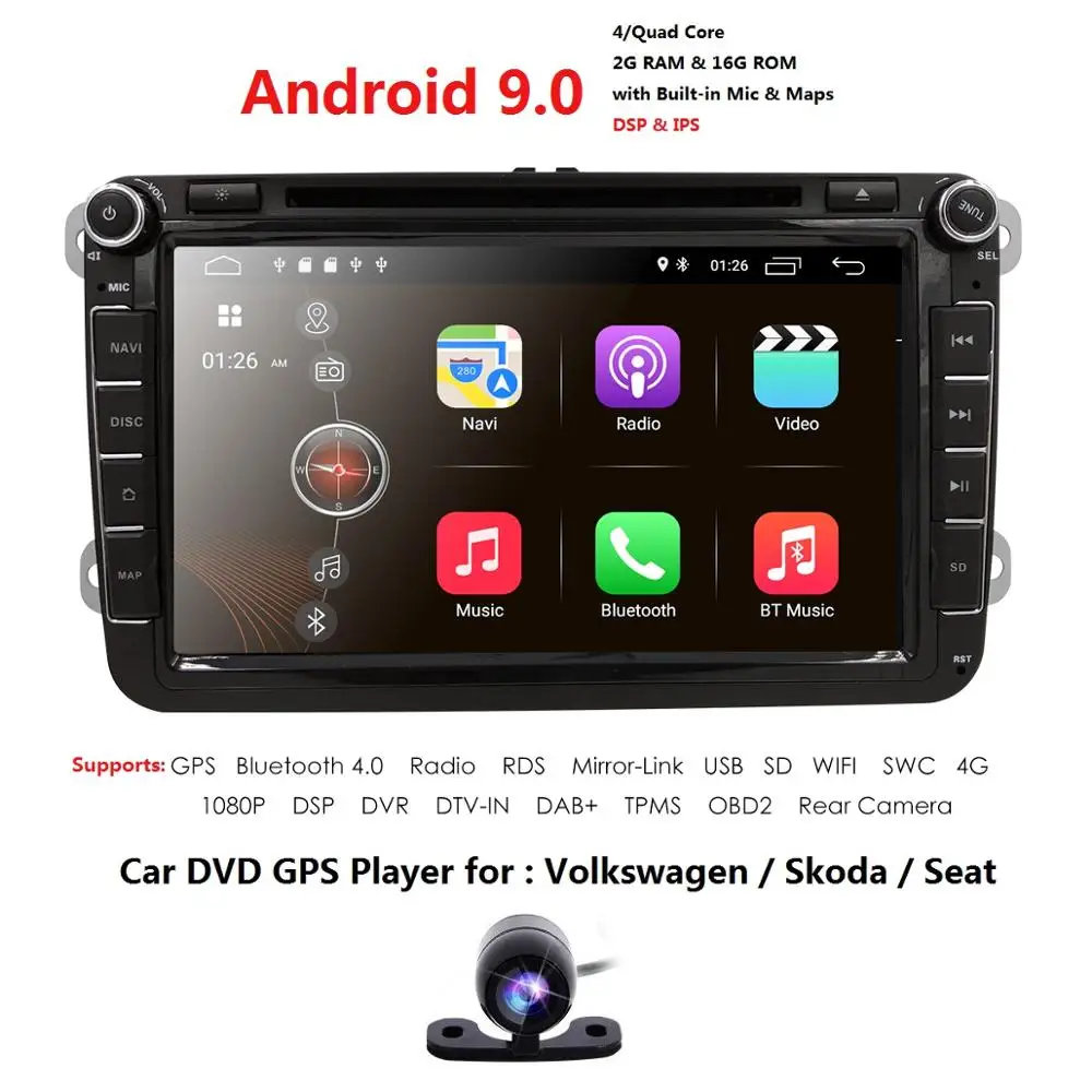Hizpo 2 DIN Android автомобильный Радио стерео плеер магнитофон для Skoda Octavia 2009-2012 Fabia Roomster