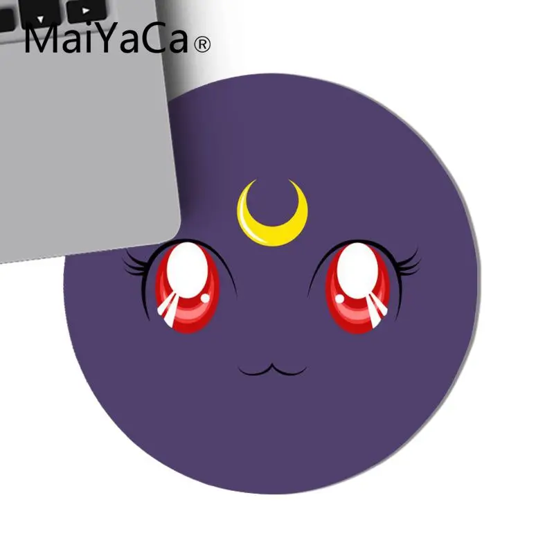 Maiyaca Подарочный коврик для мальчика Сейлор Мун Кот Сделай Сам дизайн игровой круглый коврик для мыши игровая подкладка для коврика для ПК ноутбук для геймеров коврик для стола - Цвет: 22x22cm